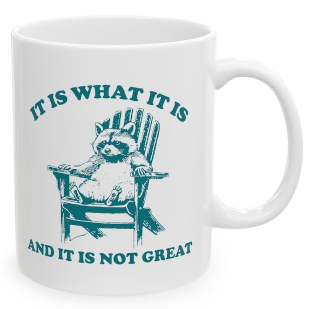 Funny Raccoon Meme Coffee Mug Sarcastic Team Trash Gift Mug 73